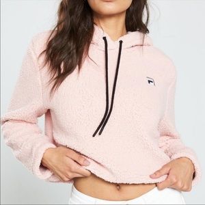Fila Josephine Sherpa Crop Drawstring Hoodie